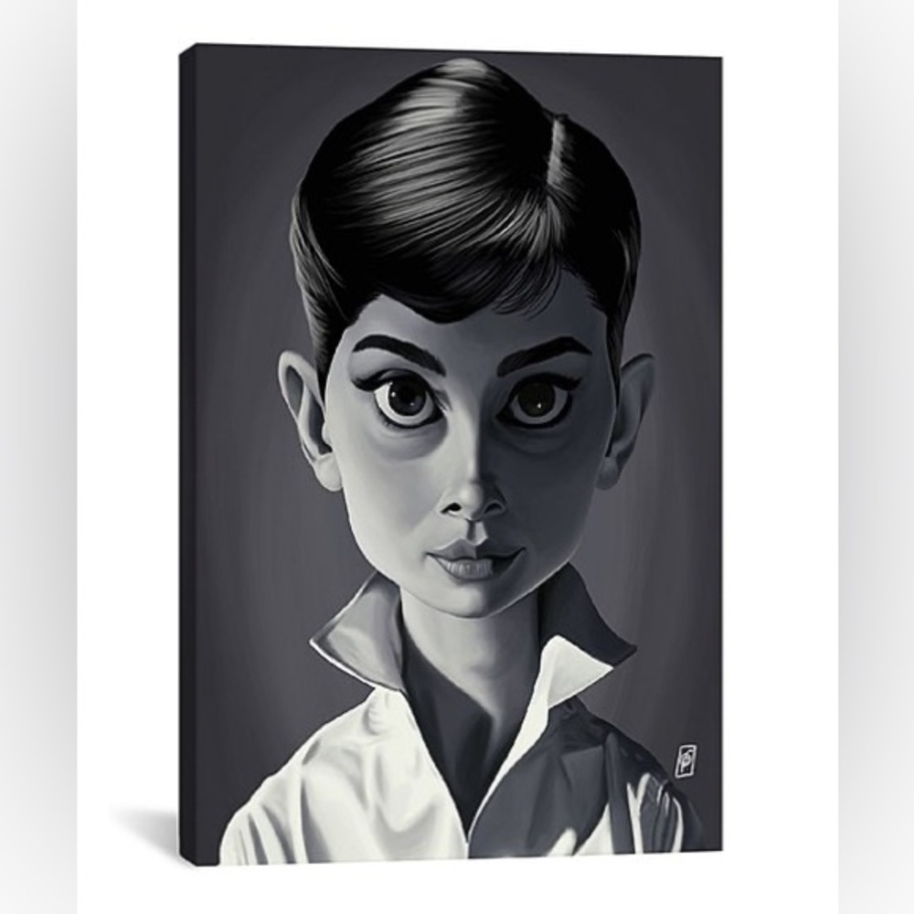 Rob Snow Audrey Hepburn Wrapped Canvas Print